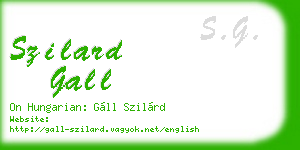 szilard gall business card